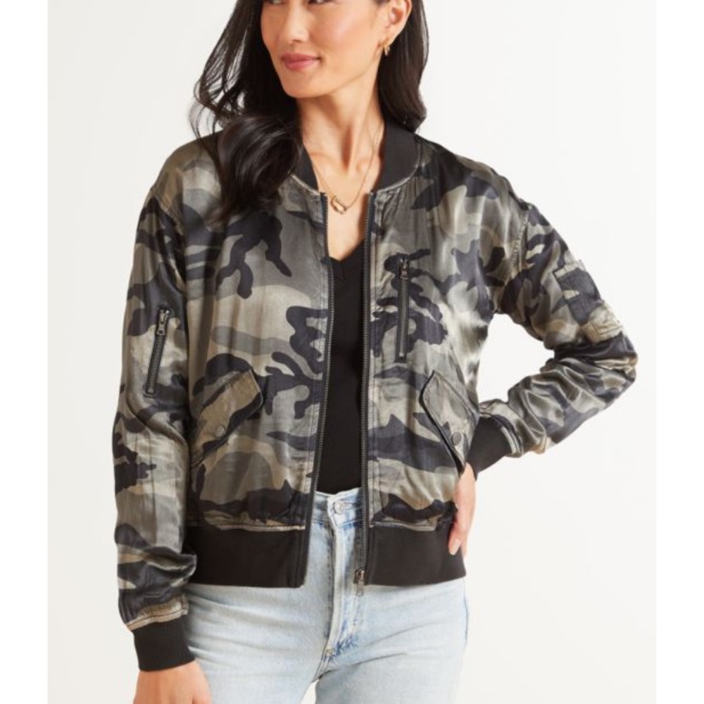 MARRAKECH Satin Camo Bomber